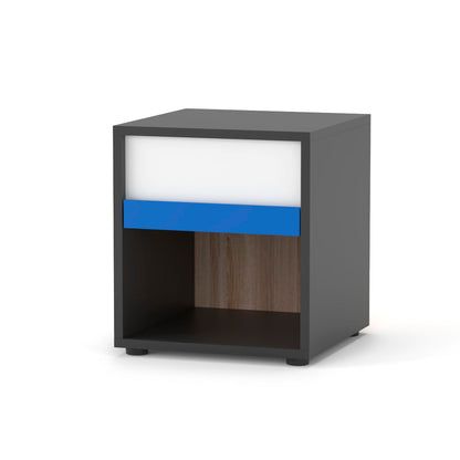 Κομοδίνο Alex Γραφίτης-Λευκό-Σονόμα Συρτάρι 36x36εκ