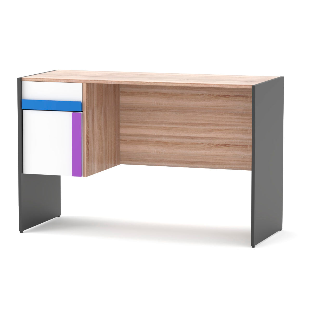 Γραφείο Alex Γραφίτης-Λευκό-Σονόμα 124x60x76