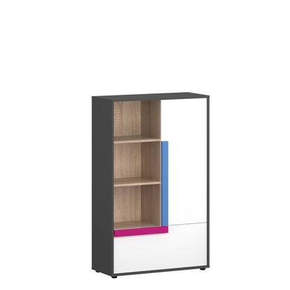 Ραφιέρα Alex 84x36x133 Γραφίτης-Σονόμα-Λευκό