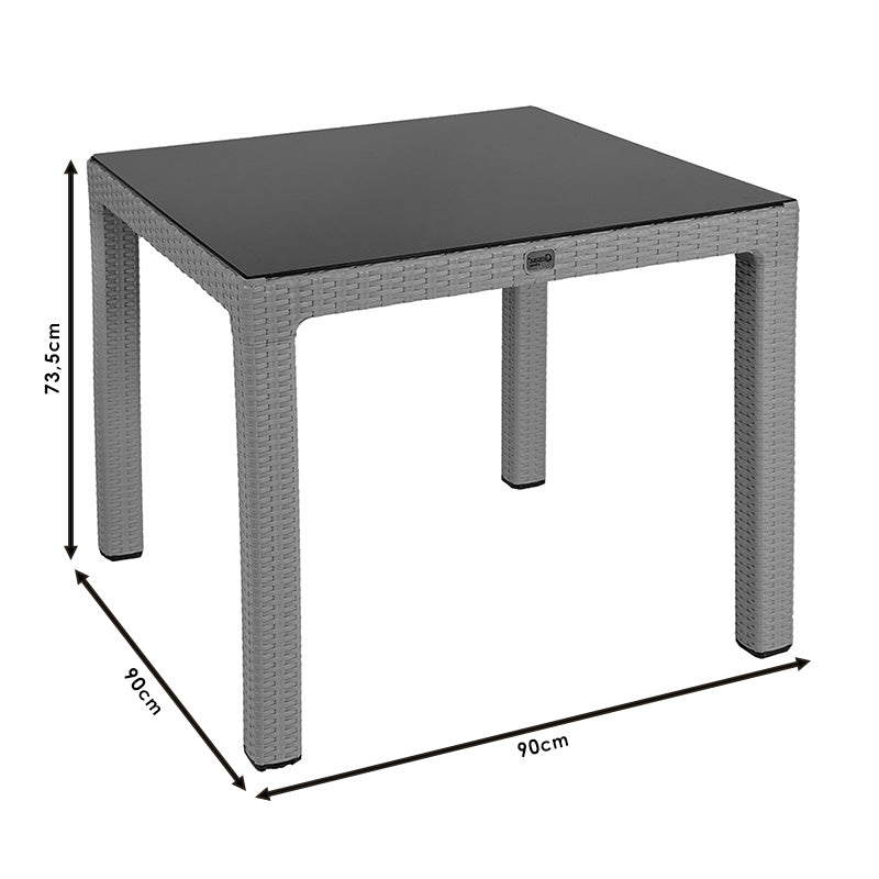 Τραπέζι Explore με UV Protection PP Καφέ 90x90x73.5
