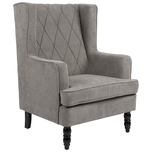 Πολυθρόνα - Μπερζέρα Efficient Ύφασμα Γκρι-Μαύρο 72x97x100