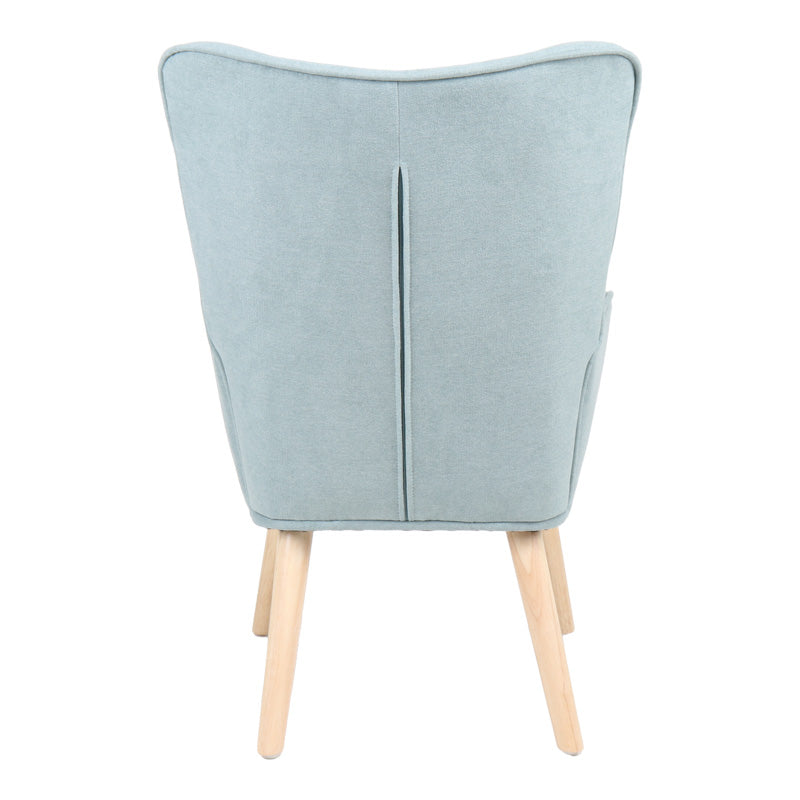 Πολυθρόνα με Υποπόδιο Melisia Βεραμάν Ύφασμα και Ξύλινο Πόδι σε Φυσική Απόχρωση 59x67x94