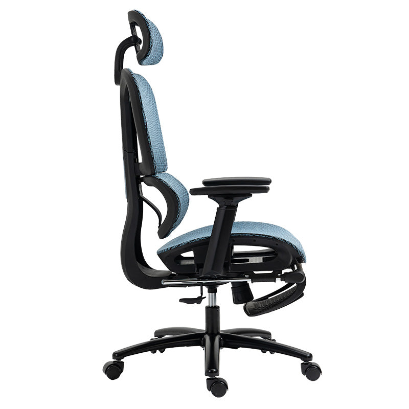Καρέκλα Γραφείου Διευθυντή με Υποπόδιο Verdant Premium Quality Mesh Χρώμα Μπλε