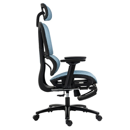 Καρέκλα Γραφείου Διευθυντή με Υποπόδιο Verdant Premium Quality Mesh Χρώμα Μπλε