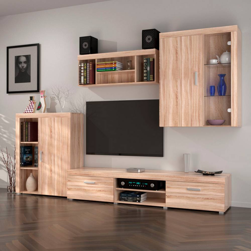 Σύνθεση Τηλεόρασης Damis Sonoma με MDF Λεπτομέρειες 328x45x210