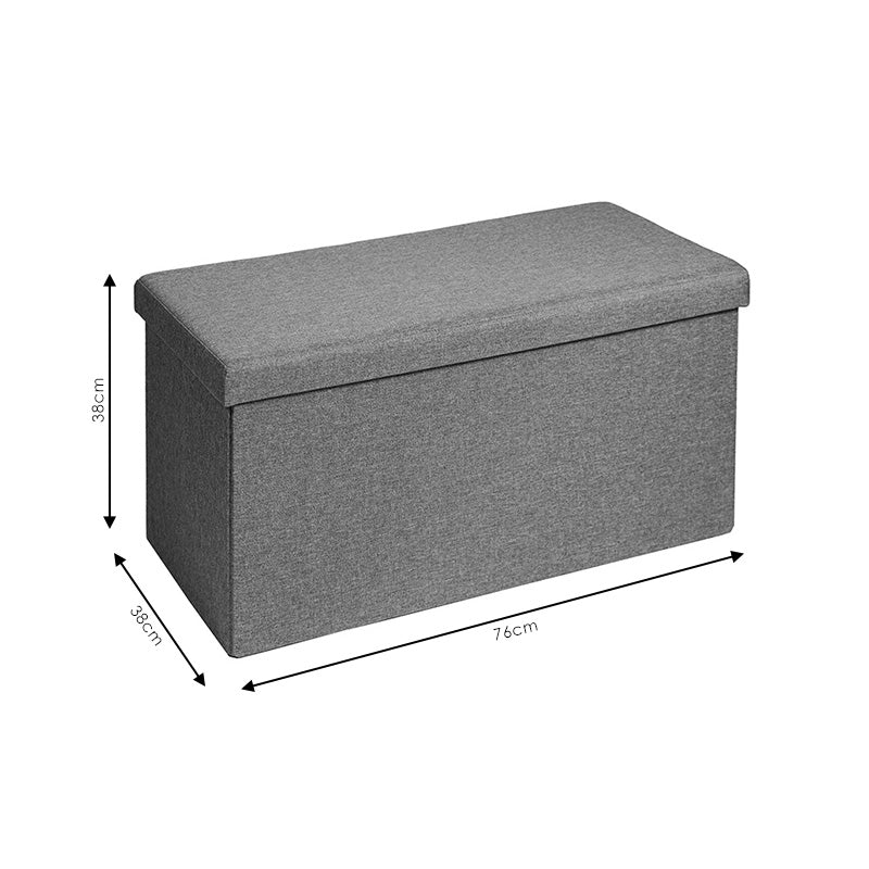 Σκαμπό-Μπαούλο Greatness Ύφασμα Μπεζ 76x38x38