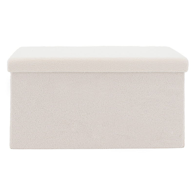 Σκαμπό-Μπαούλο Forward Ύφασμα Μπουκλέ Ivory 76.5x38x37.5