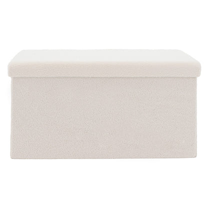 Σκαμπό-Μπαούλο Forward Ύφασμα Μπουκλέ Ivory 76.5x38x37.5