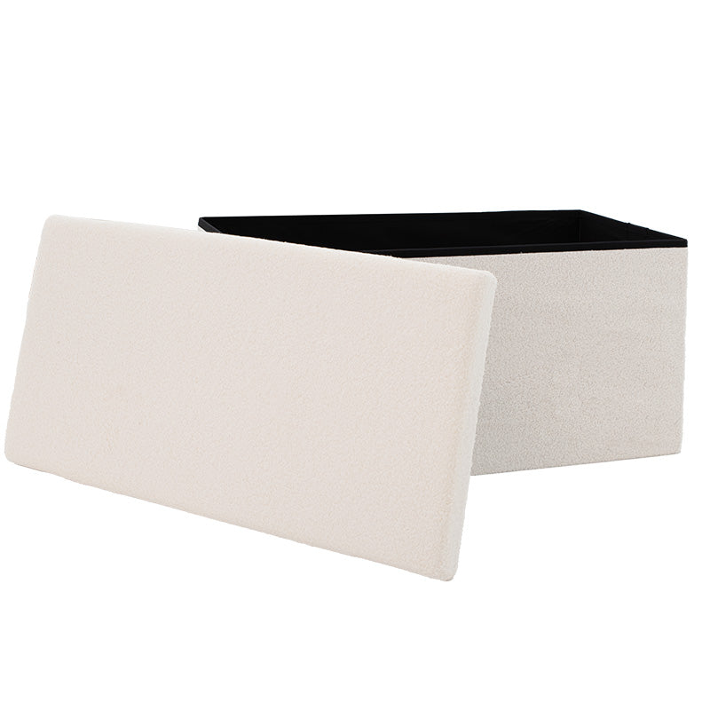 Σκαμπό-Μπαούλο Forward Ύφασμα Μπουκλέ Ivory 76.5x38x37.5