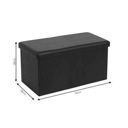 Σκαμπό-Μπαούλο Cooperation PU Μαύρο 76x38x38