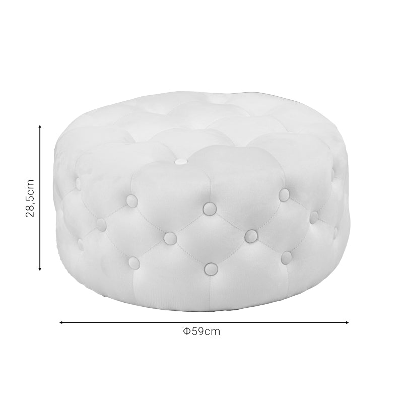 Σκαμπό-Πουφ Ferdia Βελούδο Κρεμ Φ59x28.5