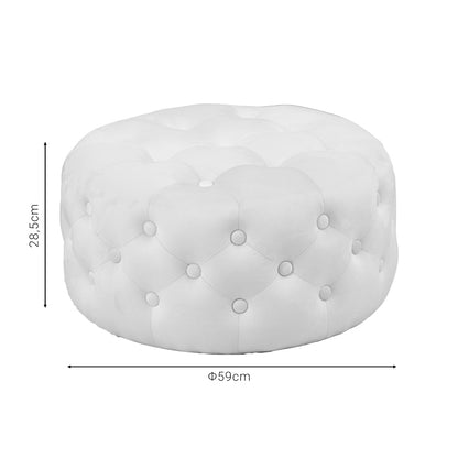 Σκαμπό-Πουφ Ferdia Βελούδο Κρεμ Φ59x28.5