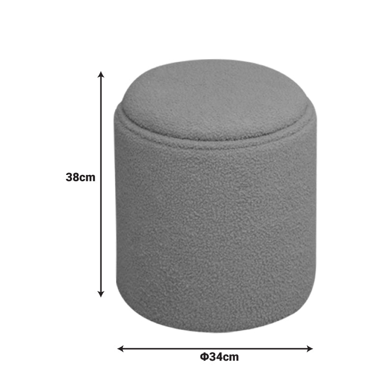 Σκαμπό-Μπαούλο Batur Μπουκλέ Ύφασμα σε Χακί Απόχρωση Φ34x38