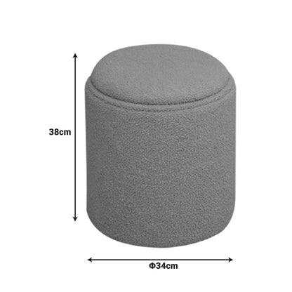 Σκαμπό-Μπαούλο Batur Μπουκλέ Ύφασμα σε Χακί Απόχρωση Φ34x38