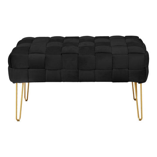 Σκαμπό Wenzo Βελούδο σε Μαύρη Απόχρωση 82x43x46