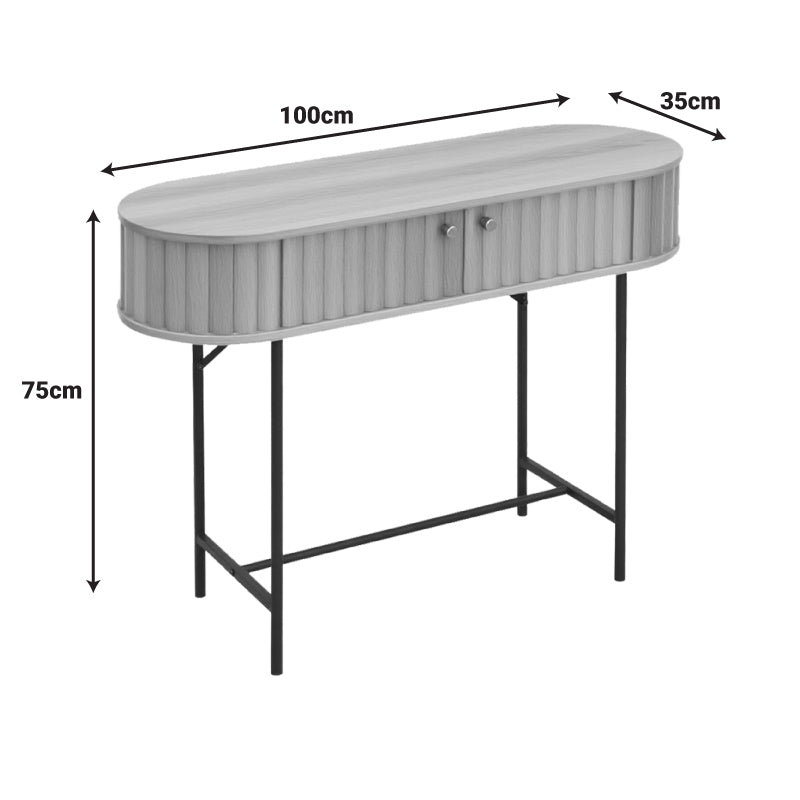 Κονσόλα Zeplen MDF-Μέταλλο σε Oak Απόχρωση 100x35x75