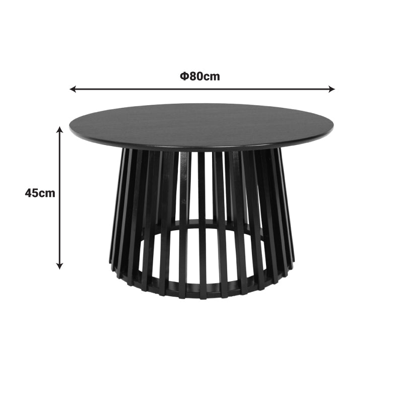 Τραπέζι Σαλονιού Domonic MDF σε Μαύρη Απόχρωση Φ80x45