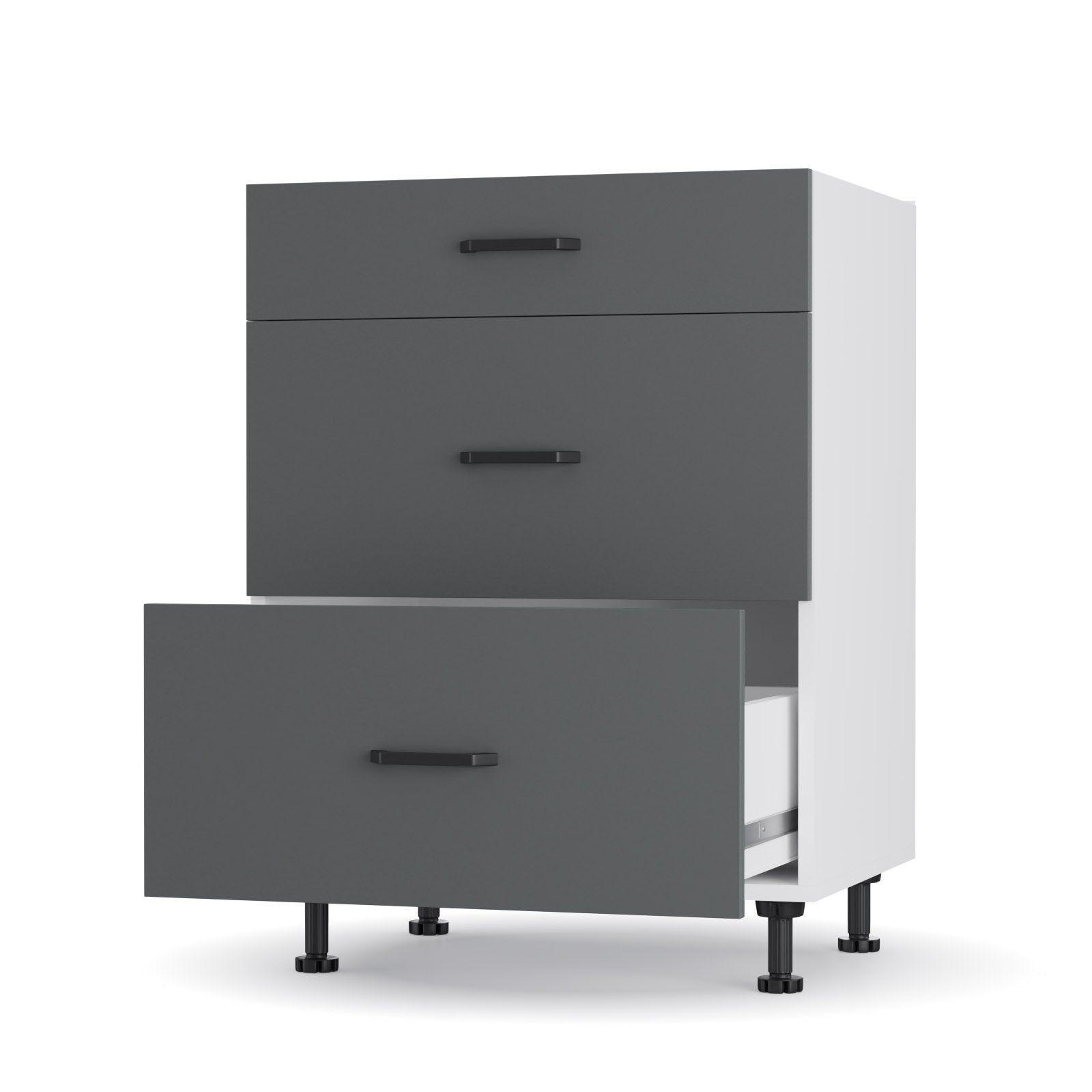 Modest Κάτω Ντουλάπι Συρταριέρα Ανθρακί 60x48x82
