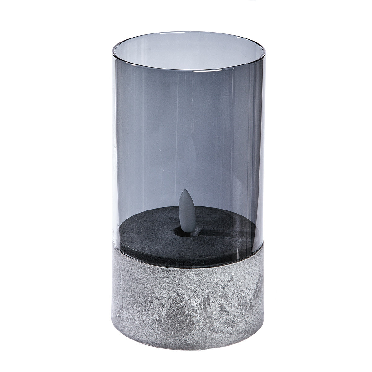 Φωτιστικό Ανεμοφωτιστικό (LED) Κυλινδρικό Γυαλί Γκρι 12.5x8εκ