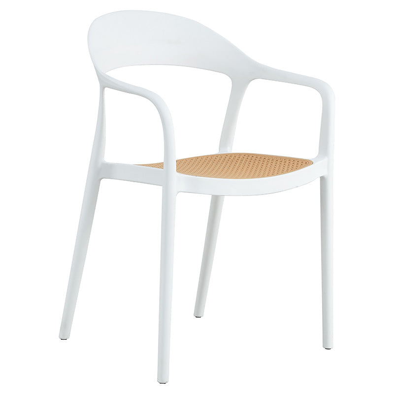 Πολυθρόνα Ember Στοιβαζόμενη με UV Protection PP Μπεζ- Λευκό 52.5x56.5x81