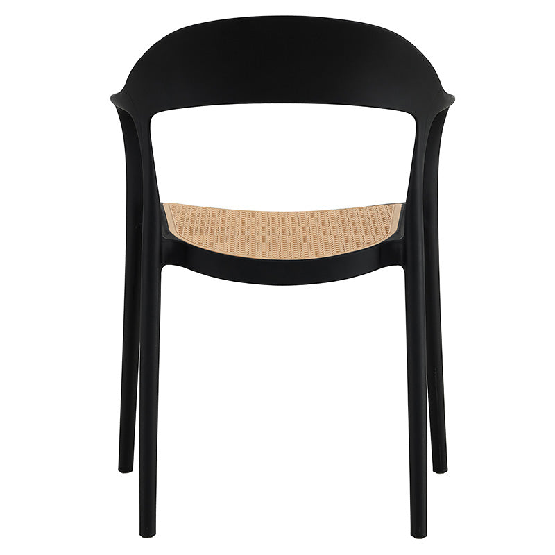 Πολυθρόνα Ember Στοιβαζόμενη με UV Protection PP Μπεζ-Μαύρο 52.5x56.5x81