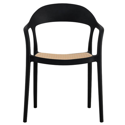 Πολυθρόνα Ember Στοιβαζόμενη με UV Protection PP Μπεζ-Μαύρο 52.5x56.5x81