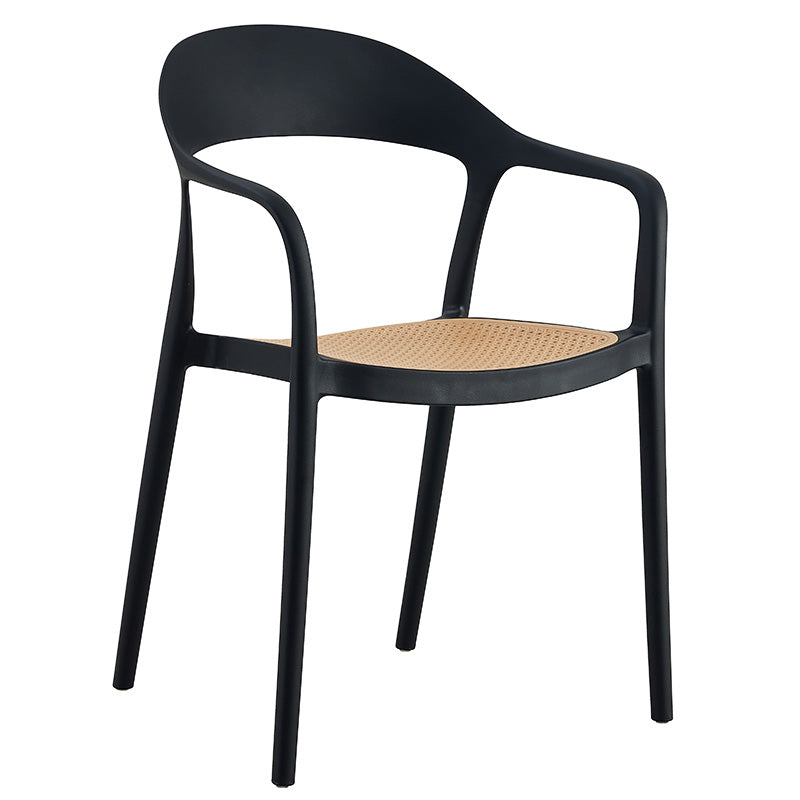 Πολυθρόνα Ember Στοιβαζόμενη με UV Protection PP Μπεζ-Μαύρο 52.5x56.5x81