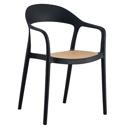 Πολυθρόνα Ember Στοιβαζόμενη με UV Protection PP Μπεζ-Μαύρο 52.5x56.5x81