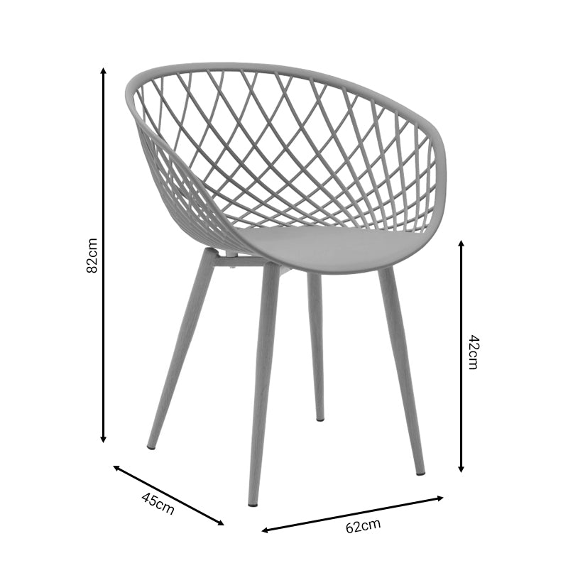 Καρέκλα Ezra Γκρι PP-Πόδι Φυσικό Μέταλλο 62X42X82