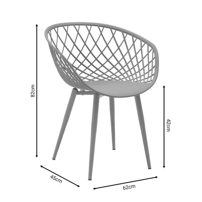 Καρέκλα Ezra Γκρι PP-Πόδι Φυσικό Μέταλλο 62X42X82