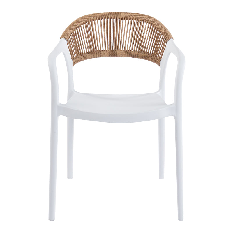 Πολυθρόνα Ankara Στοιβαζόμενη PP-PE Rattan σε Λευκή-Φυσική Απόχρωση 54x55.5x77