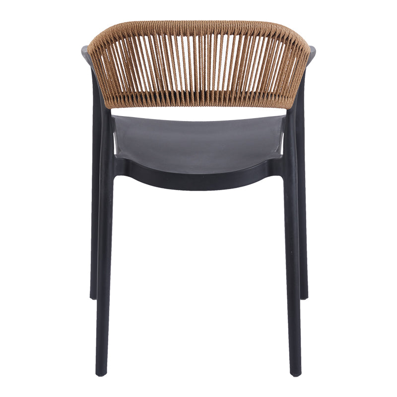 Πολυθρόνα Ankara Στοιβαζόμενη PP-PE Rattan σε Μαύρη-Φυσική Απόχρωση 54x55.5x77