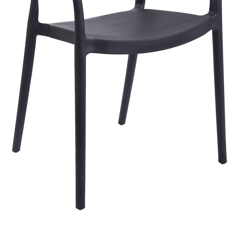 Πολυθρόνα Ankara Στοιβαζόμενη PP-PE Rattan σε Μαύρη-Φυσική Απόχρωση 54x55.5x77