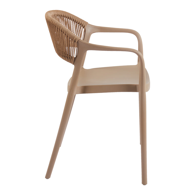 Πολυθρόνα Ankara Στοιβαζόμενη PP-PE Rattan σε Μόκα-Φυσική Απόχρωση 54x55.5x77