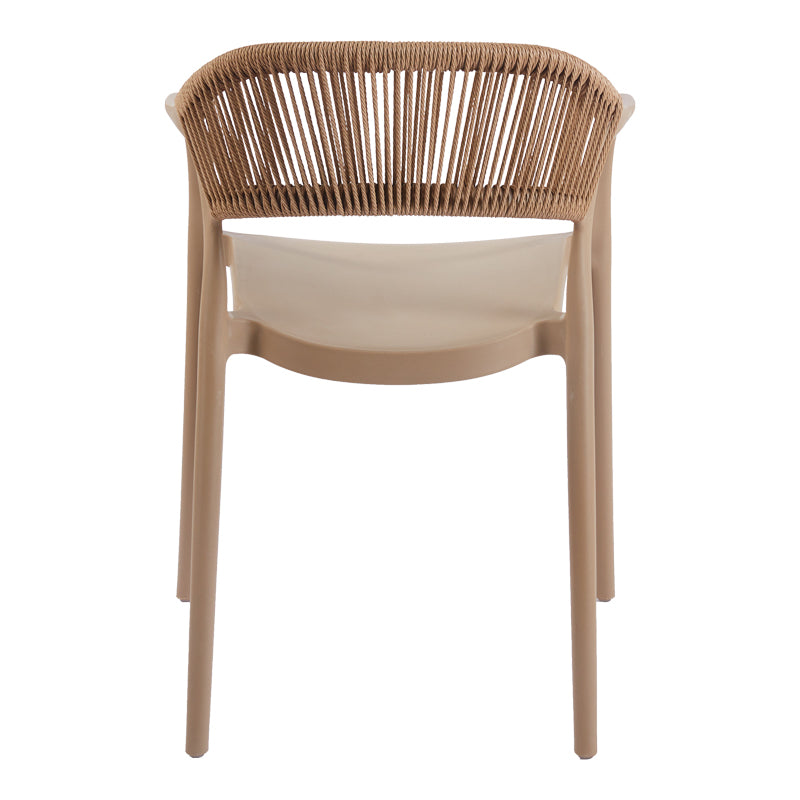 Πολυθρόνα Ankara Στοιβαζόμενη PP-PE Rattan σε Μόκα-Φυσική Απόχρωση 54x55.5x77