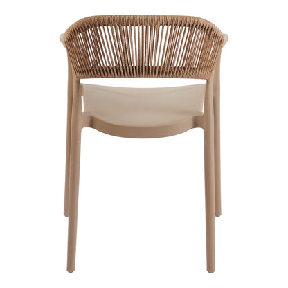 Πολυθρόνα Ankara Στοιβαζόμενη PP-PE Rattan σε Μόκα-Φυσική Απόχρωση 54x55.5x77