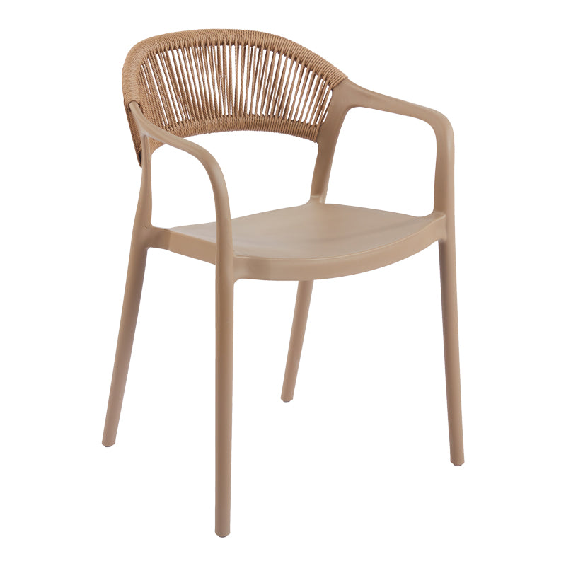Πολυθρόνα Ankara Στοιβαζόμενη PP-PE Rattan σε Μόκα-Φυσική Απόχρωση 54x55.5x77
