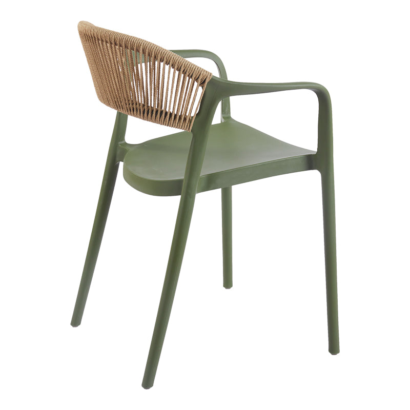 Πολυθρόνα Ankara Στοιβαζόμενη PP-PE Rattan σε Λαδί-Φυσική Απόχρωση 54x55.5x77