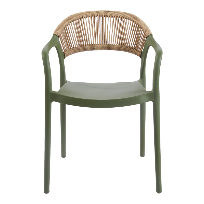 Πολυθρόνα Ankara Στοιβαζόμενη PP-PE Rattan σε Λαδί-Φυσική Απόχρωση 54x55.5x77