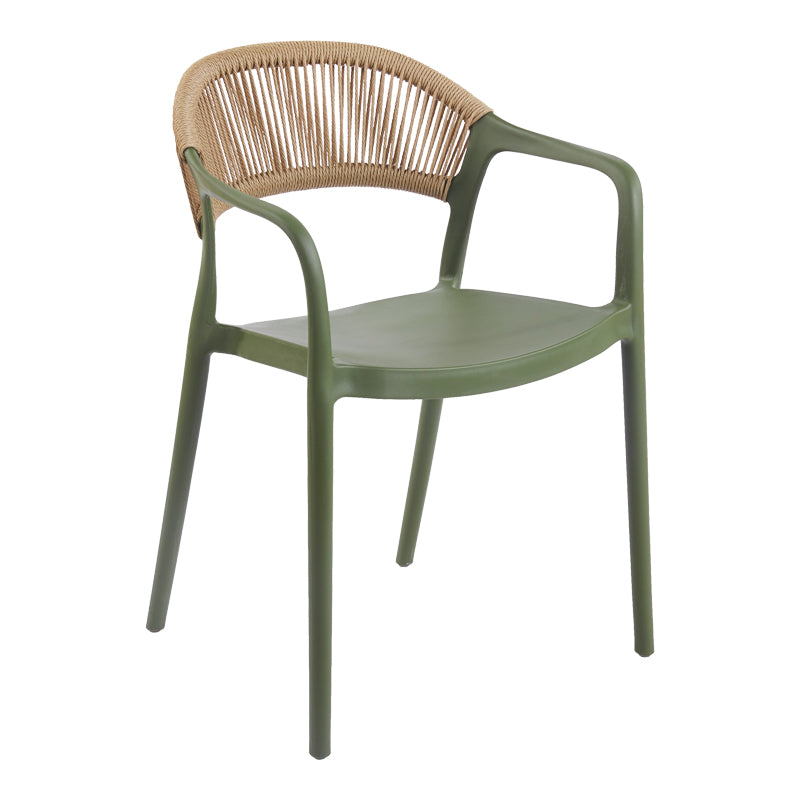 Πολυθρόνα Ankara Στοιβαζόμενη PP-PE Rattan σε Λαδί-Φυσική Απόχρωση 54x55.5x77