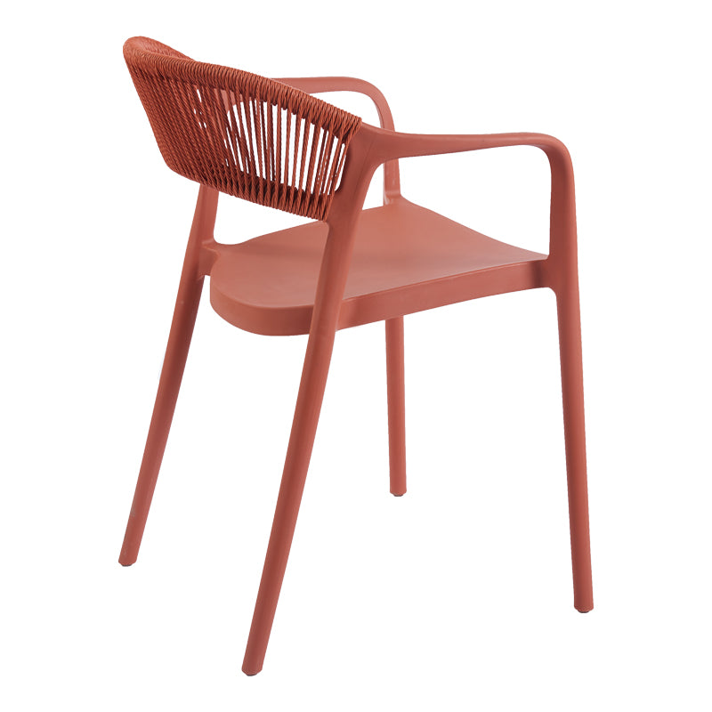 Πολυθρόνα Ankara Στοιβαζόμενη PP-PE Rattan σε Terracotta Απόχρωση 54x55.5x77