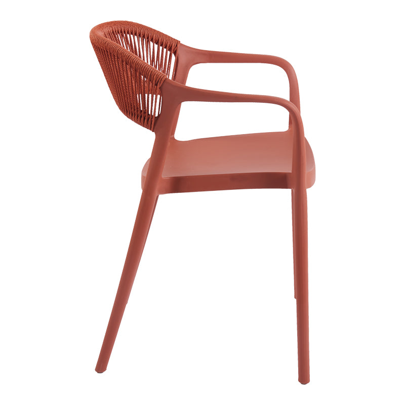 Πολυθρόνα Ankara Στοιβαζόμενη PP-PE Rattan σε Terracotta Απόχρωση 54x55.5x77