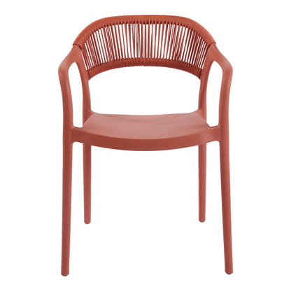 Πολυθρόνα Ankara Στοιβαζόμενη PP-PE Rattan σε Terracotta Απόχρωση 54x55.5x77