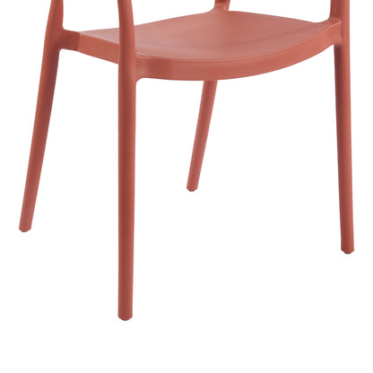 Πολυθρόνα Ankara Στοιβαζόμενη PP-PE Rattan σε Terracotta Απόχρωση 54x55.5x77