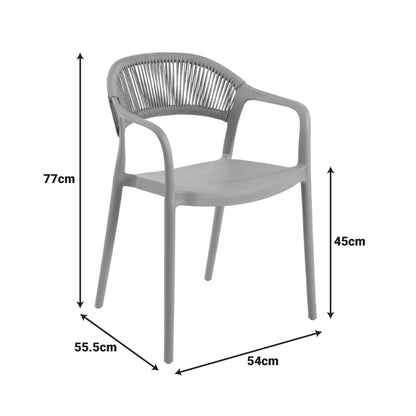 Πολυθρόνα Ankara Στοιβαζόμενη PP-PE Rattan σε Terracotta Απόχρωση 54x55.5x77
