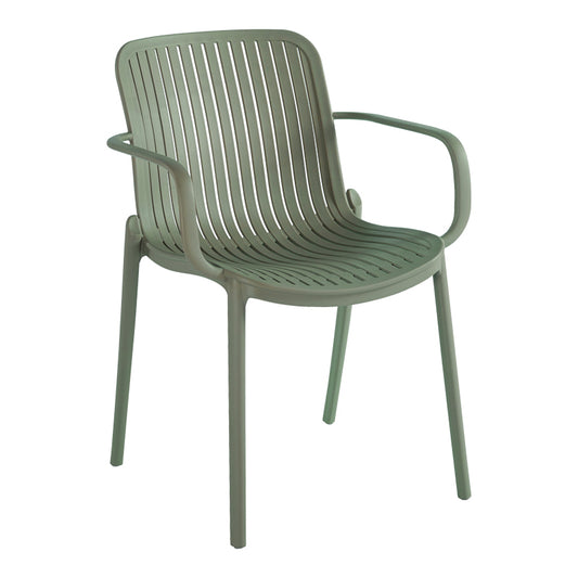 Teragi Stackable PP Armchair with UV Protection Olive Green 59x57x82