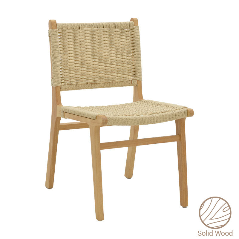 Καρέκλα Julien Rubberwood Φυσικό-Έδρα Φυσικό Σχοινί 61x54x85