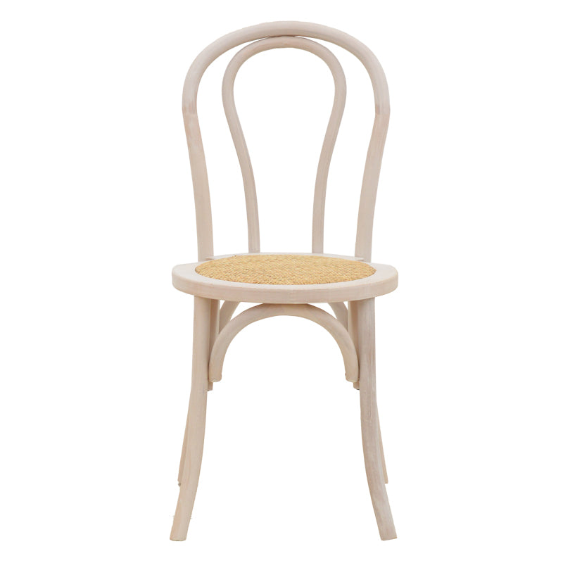 Καρέκλα Azhel White Wash Ξύλο Οξιάς-Έδρα Φυσικό Rattan 41x50x89