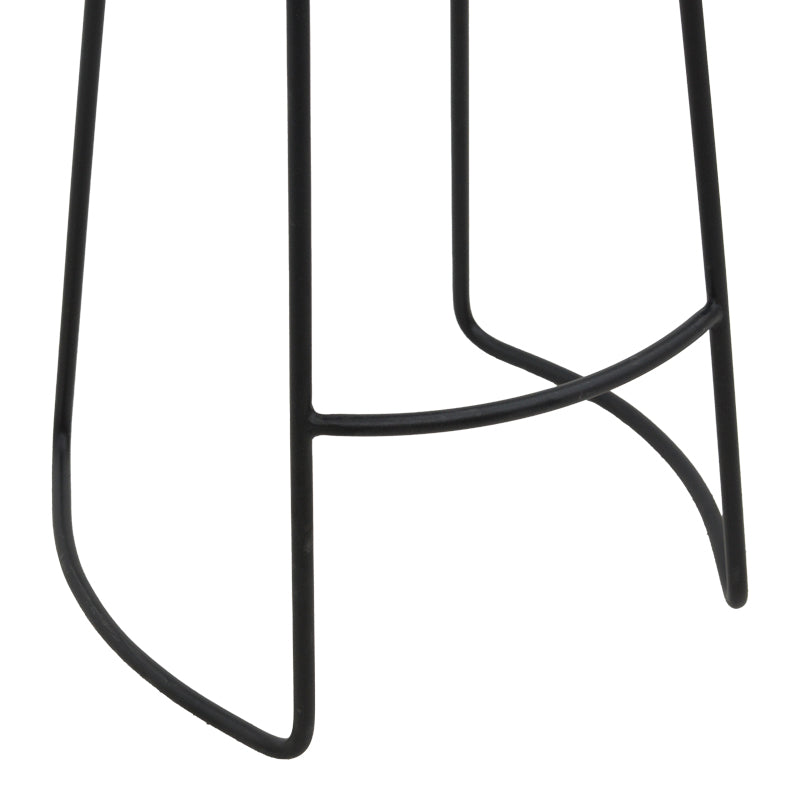 Σκαμπό Μπαρ Lamul Ξύλο Φτελιάς σε Καρυδί-Μαύρη Απόχρωση και Μέταλλο 48x42x71