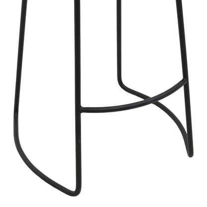 Σκαμπό Μπαρ Lamul Ξύλο Φτελιάς σε Καρυδί-Μαύρη Απόχρωση και Μέταλλο 48x42x71